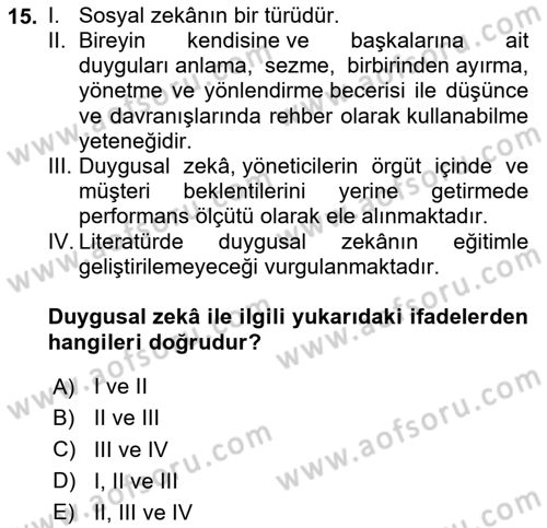 Sağlık Bilimlerinde Ve Yönetiminde Etik Dersi 2023 - 2024 Yılı Yaz Okulu Sınav Soruları 15. Soru