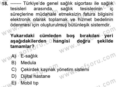 Sağlık Bilimlerinde Ve Yönetiminde Etik Dersi 2023 - 2024 Yılı Yaz Okulu Sınav Soruları 18. Soru