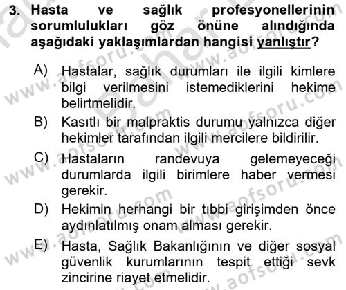 Sağlık Bilimlerinde Ve Yönetiminde Etik Dersi 2024 - 2025 Yılı (Final) Dönem Sonu Sınav Soruları 3. Soru
