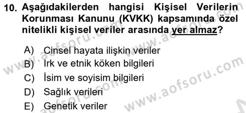 Sağlık Bilimlerinde Ve Yönetiminde Etik Dersi 2024 - 2025 Yılı Yaz Okulu Sınav Soruları 10. Soru