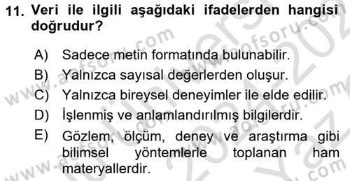 Sağlık Bilimlerinde Ve Yönetiminde Etik Dersi 2024 - 2025 Yılı Yaz Okulu Sınav Soruları 11. Soru