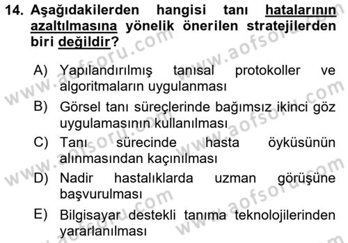 Sağlık Bilimlerinde Ve Yönetiminde Etik Dersi 2025 - 2026 Yılı (Final) Dönem Sonu Sınav Soruları 14. Soru