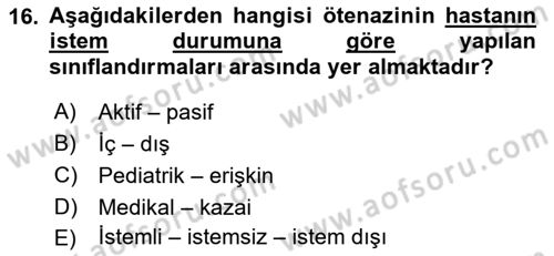 Sağlık Bilimlerinde Ve Yönetiminde Etik Dersi 2025 - 2026 Yılı (Final) Dönem Sonu Sınav Soruları 16. Soru
