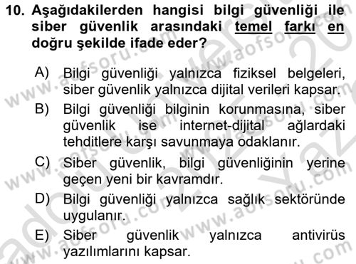 Sağlık Bilimlerinde Ve Yönetiminde Etik Dersi 2025 - 2026 Yılı Yaz Okulu Sınav Soruları 10. Soru