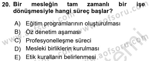 Sağlık Bilimlerinde Ve Yönetiminde Etik Dersi 2025 - 2026 Yılı Yaz Okulu Sınav Soruları 20. Soru