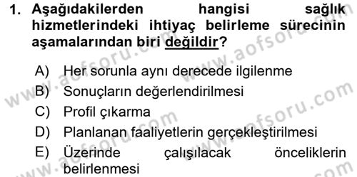 Sağlık Hizmetlerinde Araştırma Ve Değerlendirme Dersi 2016 - 2017 Yılı 3 Ders Sınav Soruları 1. Soru