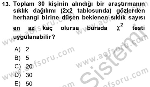 Sağlık Hizmetlerinde Araştırma Ve Değerlendirme Dersi 2016 - 2017 Yılı 3 Ders Sınav Soruları 13. Soru
