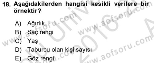 Sağlık Hizmetlerinde Araştırma Ve Değerlendirme Dersi Ara Sınavı Deneme Sınav Soruları 18. Soru