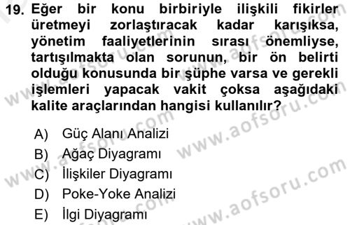 Sağlık Hizmetlerinde Araştırma Ve Değerlendirme Dersi 2016 - 2017 Yılı (Final) Dönem Sonu Sınav Soruları 19. Soru