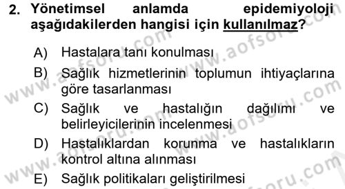 Sağlık Hizmetlerinde Araştırma Ve Değerlendirme Dersi 2017 - 2018 Yılı 3 Ders Sınav Soruları 2. Soru