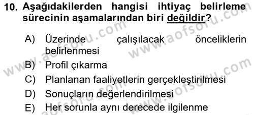 Sağlık Hizmetlerinde Araştırma Ve Değerlendirme Dersi 2017 - 2018 Yılı (Vize) Ara Sınav Soruları 10. Soru
