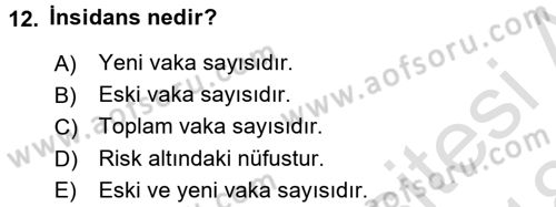 Sağlık Hizmetlerinde Araştırma Ve Değerlendirme Dersi Ara Sınavı Deneme Sınav Soruları 12. Soru