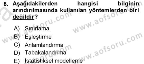 Sağlık Hizmetlerinde Araştırma Ve Değerlendirme Dersi Ara Sınavı Deneme Sınav Soruları 8. Soru