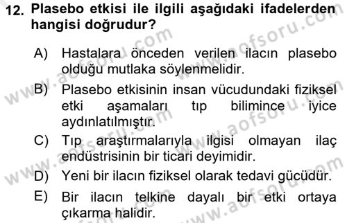 Sağlık Hizmetlerinde Araştırma Ve Değerlendirme Dersi 2017 - 2018 Yılı (Final) Dönem Sonu Sınav Soruları 12. Soru