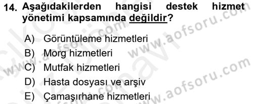 Sağlık Hizmetlerinde Araştırma Ve Değerlendirme Dersi 2017 - 2018 Yılı (Final) Dönem Sonu Sınavı 14. Soru