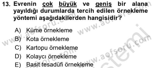 Sağlık Hizmetlerinde Araştırma Ve Değerlendirme Dersi 2018 - 2019 Yılı 3 Ders Sınav Soruları 13. Soru