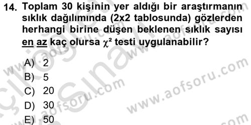 Sağlık Hizmetlerinde Araştırma Ve Değerlendirme Dersi 2018 - 2019 Yılı 3 Ders Sınav Soruları 14. Soru