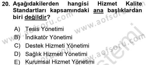 Sağlık Hizmetlerinde Araştırma Ve Değerlendirme Dersi 2018 - 2019 Yılı 3 Ders Sınav Soruları 20. Soru