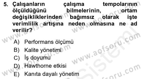 Sağlık Hizmetlerinde Araştırma Ve Değerlendirme Dersi 2018 - 2019 Yılı (Vize) Ara Sınav Soruları 5. Soru