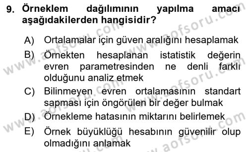 Sağlık Hizmetlerinde Araştırma Ve Değerlendirme Dersi 2018 - 2019 Yılı (Final) Dönem Sonu Sınav Soruları 9. Soru
