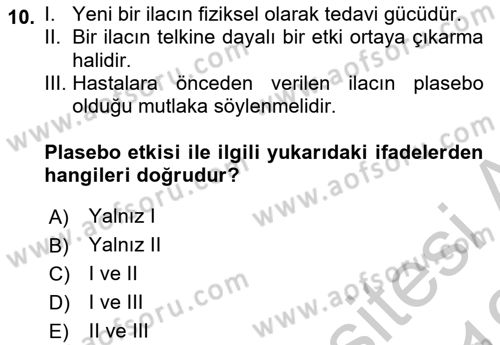 Sağlık Hizmetlerinde Araştırma Ve Değerlendirme Dersi 2018 - 2019 Yılı Yaz Okulu Sınav Soruları 10. Soru