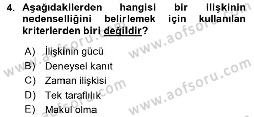 Sağlık Hizmetlerinde Araştırma Ve Değerlendirme Dersi 2019 - 2020 Yılı (Final) Dönem Sonu Sınav Soruları 4. Soru