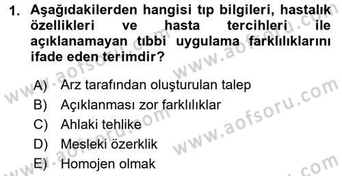 Sağlık Hizmetlerinde Araştırma Ve Değerlendirme Dersi Ara Sınavı Deneme Sınav Soruları 1. Soru
