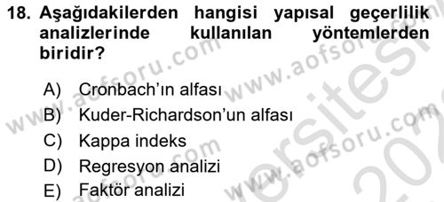 Sağlık Hizmetlerinde Araştırma Ve Değerlendirme Dersi Ara Sınavı Deneme Sınav Soruları 18. Soru
