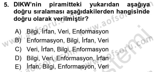 Sağlık Hizmetlerinde Araştırma Ve Değerlendirme Dersi 2021 - 2022 Yılı (Vize) Ara Sınav Soruları 5. Soru