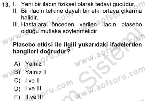 Sağlık Hizmetlerinde Araştırma Ve Değerlendirme Dersi 2021 - 2022 Yılı (Final) Dönem Sonu Sınav Soruları 13. Soru