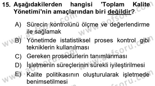 Sağlık Hizmetlerinde Araştırma Ve Değerlendirme Dersi 2021 - 2022 Yılı (Final) Dönem Sonu Sınav Soruları 15. Soru