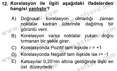 Sağlık Hizmetlerinde Araştırma Ve Değerlendirme Dersi 2021 - 2022 Yılı Yaz Okulu Sınav Soruları 12. Soru