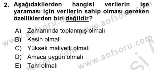 Sağlık Hizmetlerinde Araştırma Ve Değerlendirme Dersi Ara Sınavı Deneme Sınav Soruları 2. Soru