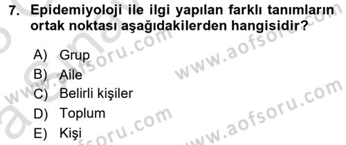 Sağlık Hizmetlerinde Araştırma Ve Değerlendirme Dersi Ara Sınavı Deneme Sınav Soruları 7. Soru