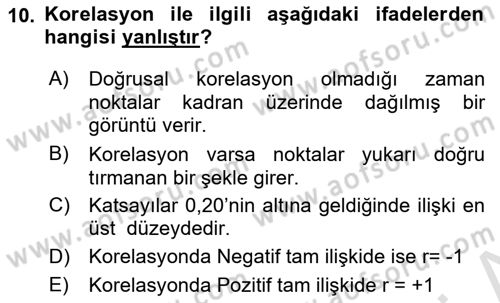 Sağlık Hizmetlerinde Araştırma Ve Değerlendirme Dersi 2022 - 2023 Yılı (Final) Dönem Sonu Sınav Soruları 10. Soru