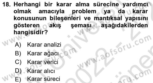 Sağlık Hizmetlerinde Araştırma Ve Değerlendirme Dersi 2022 - 2023 Yılı (Final) Dönem Sonu Sınav Soruları 18. Soru