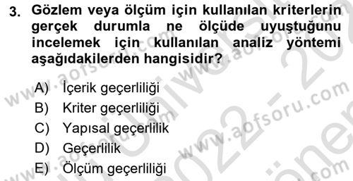 Sağlık Hizmetlerinde Araştırma Ve Değerlendirme Dersi 2022 - 2023 Yılı (Final) Dönem Sonu Sınav Soruları 3. Soru