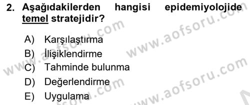 Sağlık Hizmetlerinde Araştırma Ve Değerlendirme Dersi 2022 - 2023 Yılı Yaz Okulu Sınavı 2. Soru