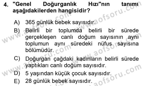 Sağlık Hizmetlerinde Araştırma Ve Değerlendirme Dersi 2022 - 2023 Yılı Yaz Okulu Sınavı 4. Soru