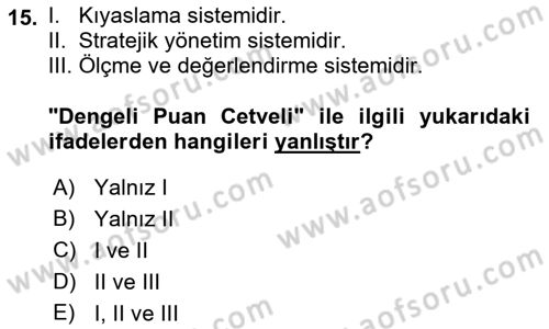 Sağlık Hizmetlerinde Araştırma Ve Değerlendirme Dersi 2023 - 2024 Yılı (Final) Dönem Sonu Sınav Soruları 15. Soru