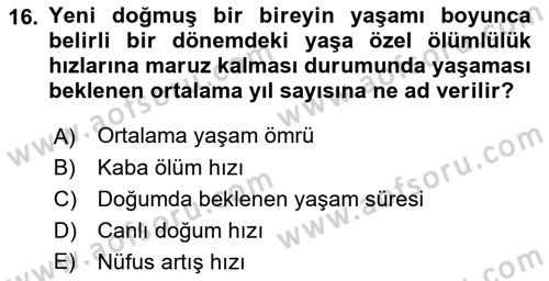 Sağlık Hizmetlerinde Araştırma Ve Değerlendirme Dersi 2023 - 2024 Yılı (Final) Dönem Sonu Sınav Soruları 16. Soru