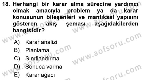 Sağlık Hizmetlerinde Araştırma Ve Değerlendirme Dersi 2023 - 2024 Yılı (Final) Dönem Sonu Sınav Soruları 18. Soru