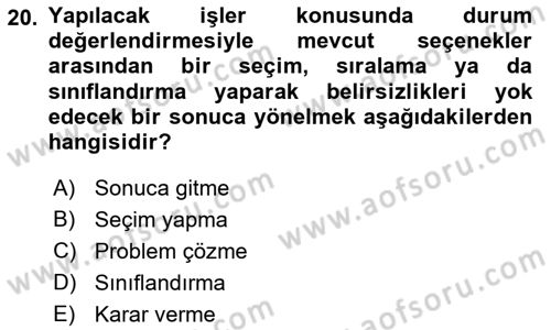 Sağlık Hizmetlerinde Araştırma Ve Değerlendirme Dersi 2023 - 2024 Yılı (Final) Dönem Sonu Sınav Soruları 20. Soru