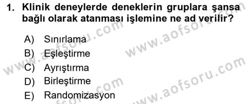 Sağlık Hizmetlerinde Araştırma Ve Değerlendirme Dersi 2023 - 2024 Yılı Yaz Okulu Sınav Soruları 1. Soru