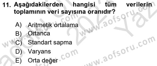 Sağlık Hizmetlerinde Araştırma Ve Değerlendirme Dersi 2023 - 2024 Yılı Yaz Okulu Sınav Soruları 11. Soru