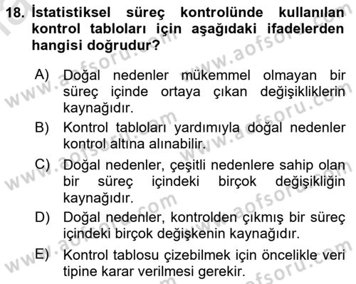 Sağlık Hizmetlerinde Araştırma Ve Değerlendirme Dersi 2023 - 2024 Yılı Yaz Okulu Sınav Soruları 18. Soru