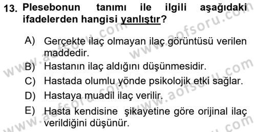 Sağlık Hizmetlerinde Araştırma Ve Değerlendirme Dersi Ara Sınavı Deneme Sınav Soruları 13. Soru
