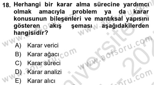 Sağlık Hizmetlerinde Araştırma Ve Değerlendirme Dersi 2024 - 2025 Yılı (Final) Dönem Sonu Sınav Soruları 18. Soru