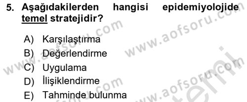 Sağlık Hizmetlerinde Araştırma Ve Değerlendirme Dersi 2024 - 2025 Yılı Yaz Okulu Sınav Soruları 5. Soru