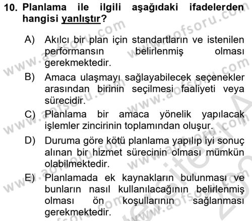 Sağlık Hizmetlerinde Araştırma Ve Değerlendirme Dersi 2025 - 2026 Yılı (Vize) Ara Sınav Soruları 10. Soru